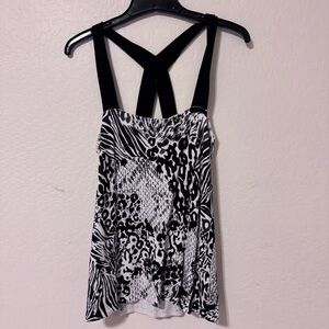 Cache Black and White Animal Print Camisole